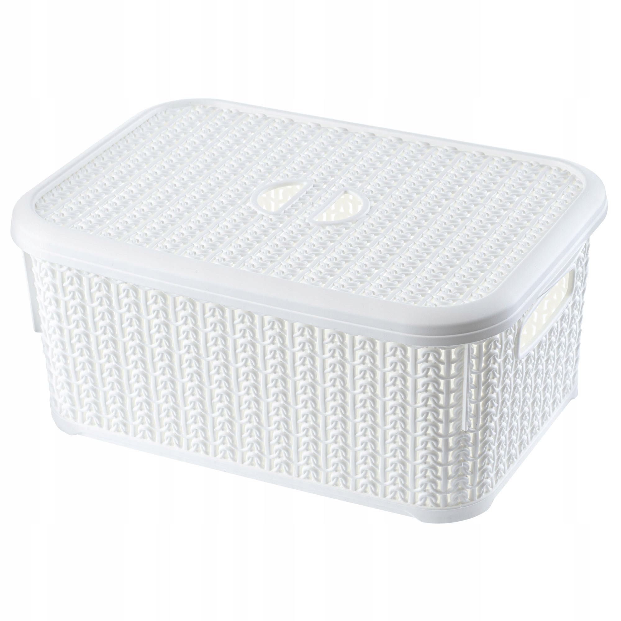 KORB mit Deckel, weiß - Weiß, Kunststoff (20/29cm) - KADAX