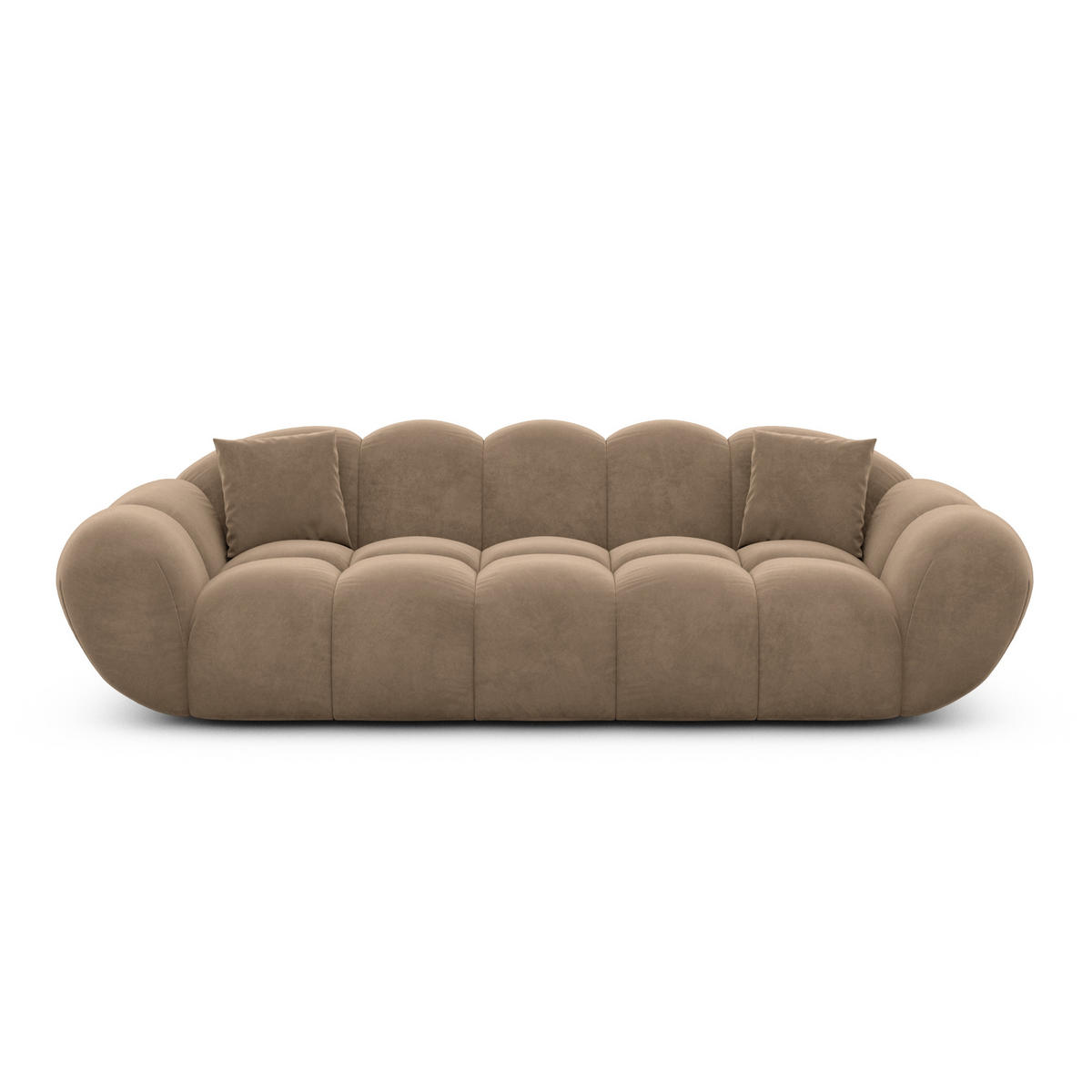 3-SITZER-SOFA Liva Braun Samtstoff - Braun, Textil (233/70/93cm) - VAROYAL