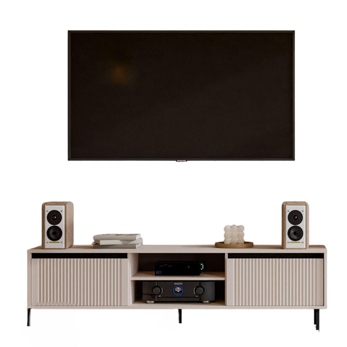 TV-SCHRANK auf Füßen CIAO beige - Beige, Holzwerkstoff (178/65/40cm)