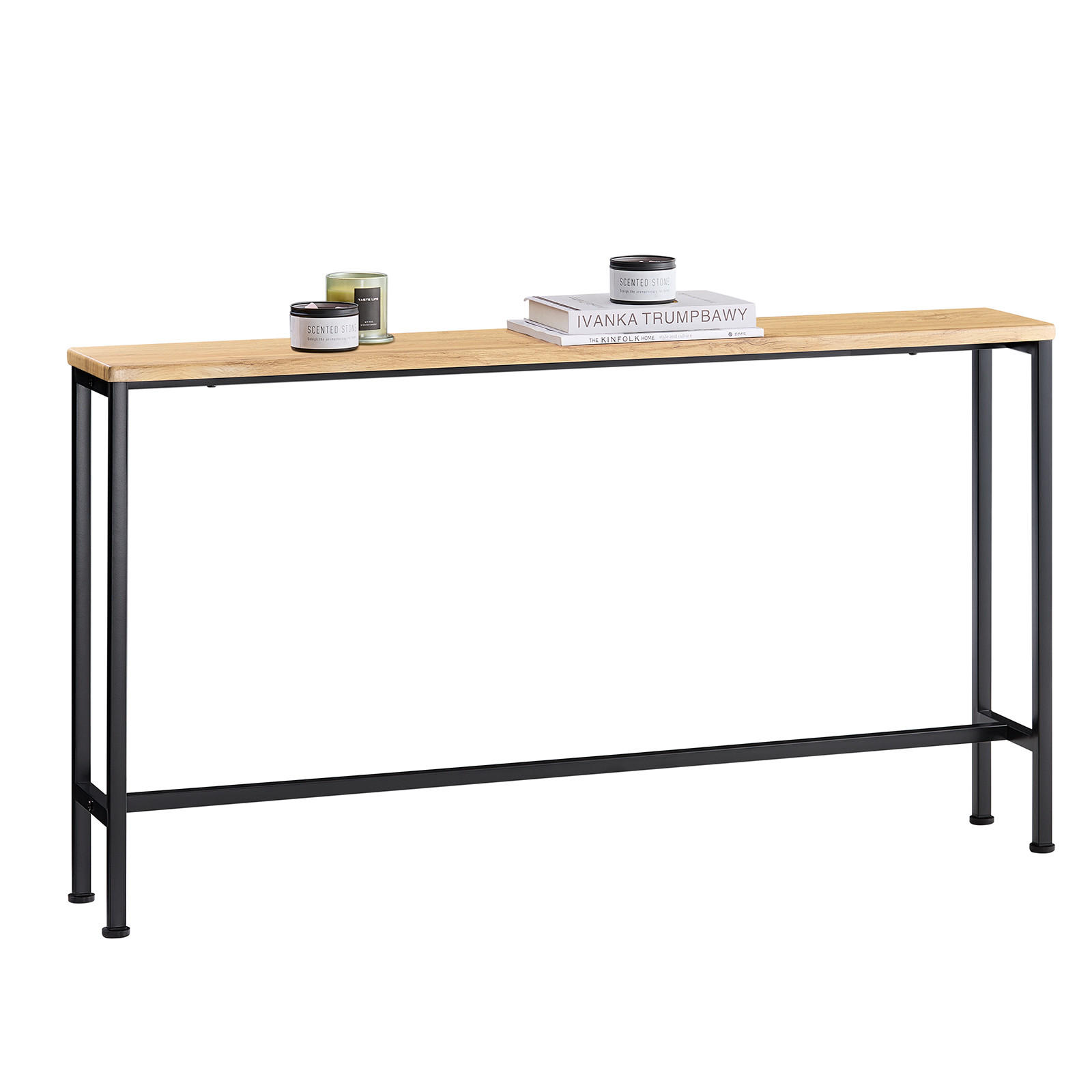 KONSOLENTISCH Natur-Schwarz - Schwarz/Naturfarben, Holzwerkstoff/Metall (20/120/65cm) - SoBuy