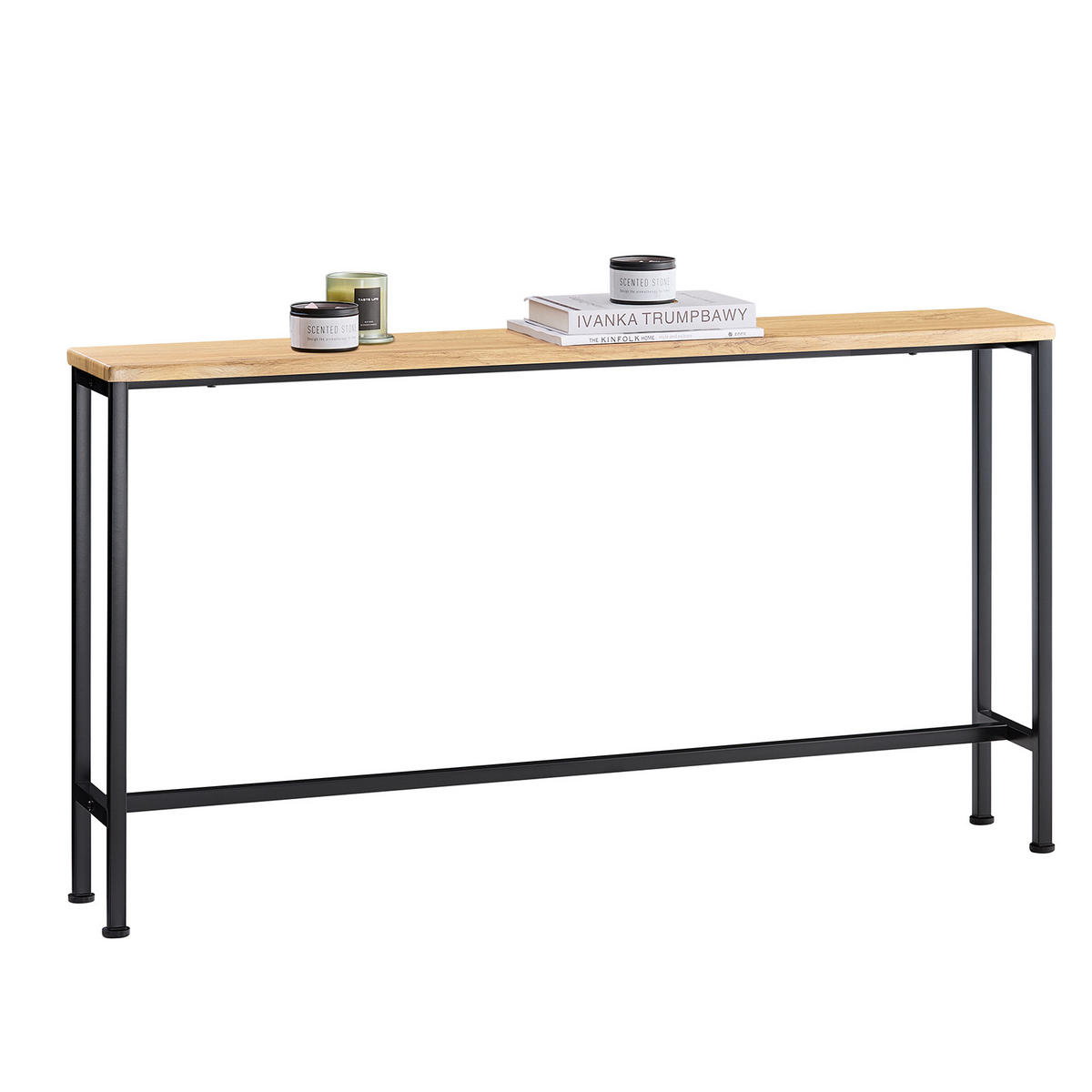 KONSOLENTISCH Natur-Schwarz - Schwarz/Naturfarben, Holzwerkstoff/Metall (20/120/65cm) - SoBuy