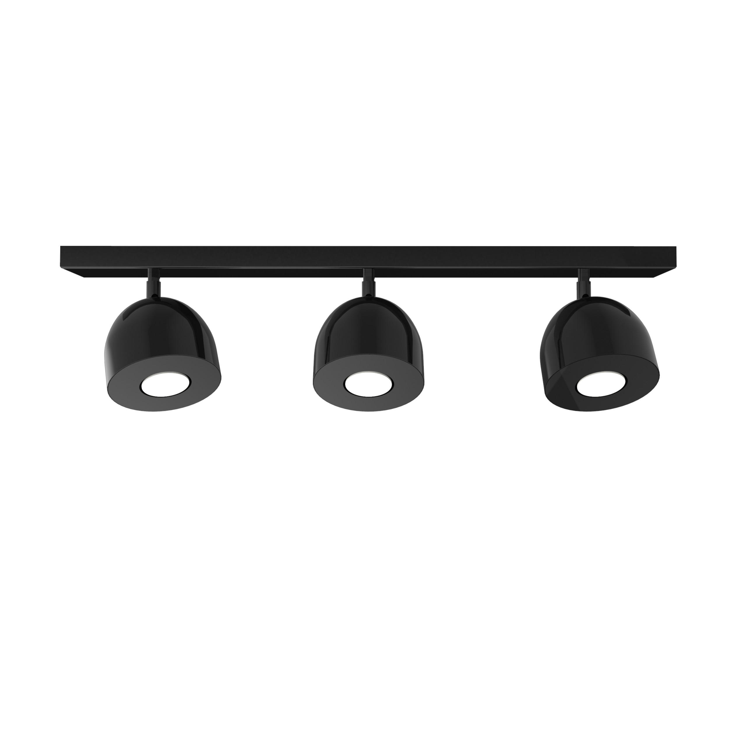 DECKENLEUCHTE - Schwarz Hochglanz, Metall (6.5/69/18cm) - Lumicom