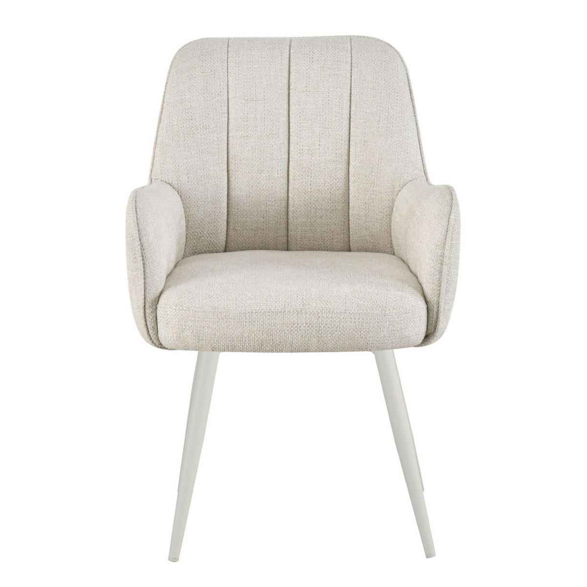 ESSZIMMERSTUHL THOMAS-MAJA 2er-Set 4-Fuss-Gestell - Creme/Weiß, Textil (58/87/62cm) - DUBI Möbel