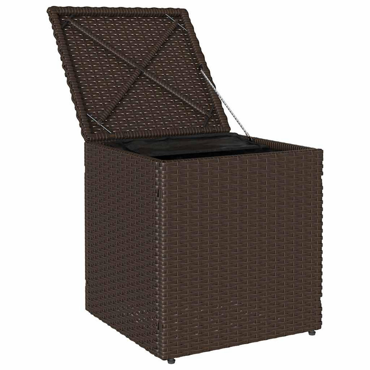 GARTENHOCKER Mit Kissen 2 Stk. Braun 40/40/43 Cm Poly Rattan - Creme, Kunststoff (40/43/40cm) - vidaXL
