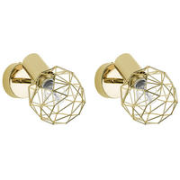 WANDLEUCHTE 2er-Set Chenab 11/11/17 cm - Goldfarben, Metall (11/17/11cm) - Beliani
