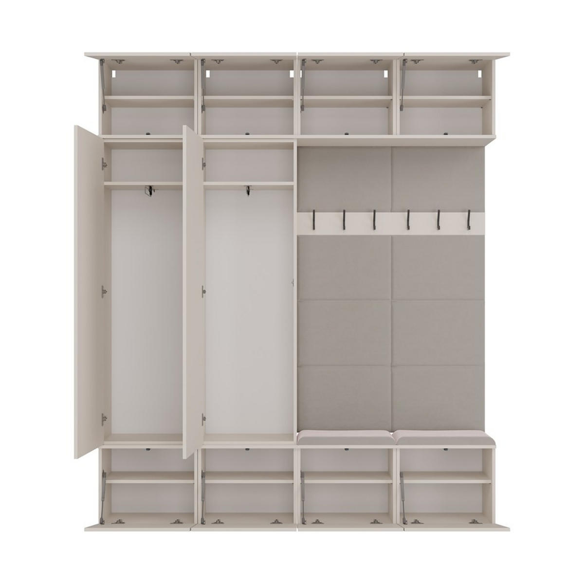 DULAP PENTRU HOL modern, set dulapuri: dulap pentru haine - dulap pentru pantofi, model cașmir 200/238/35 - cașmir, compozit lemnos (200/238/35cm) - RAUMHIRSCH FURNITURE