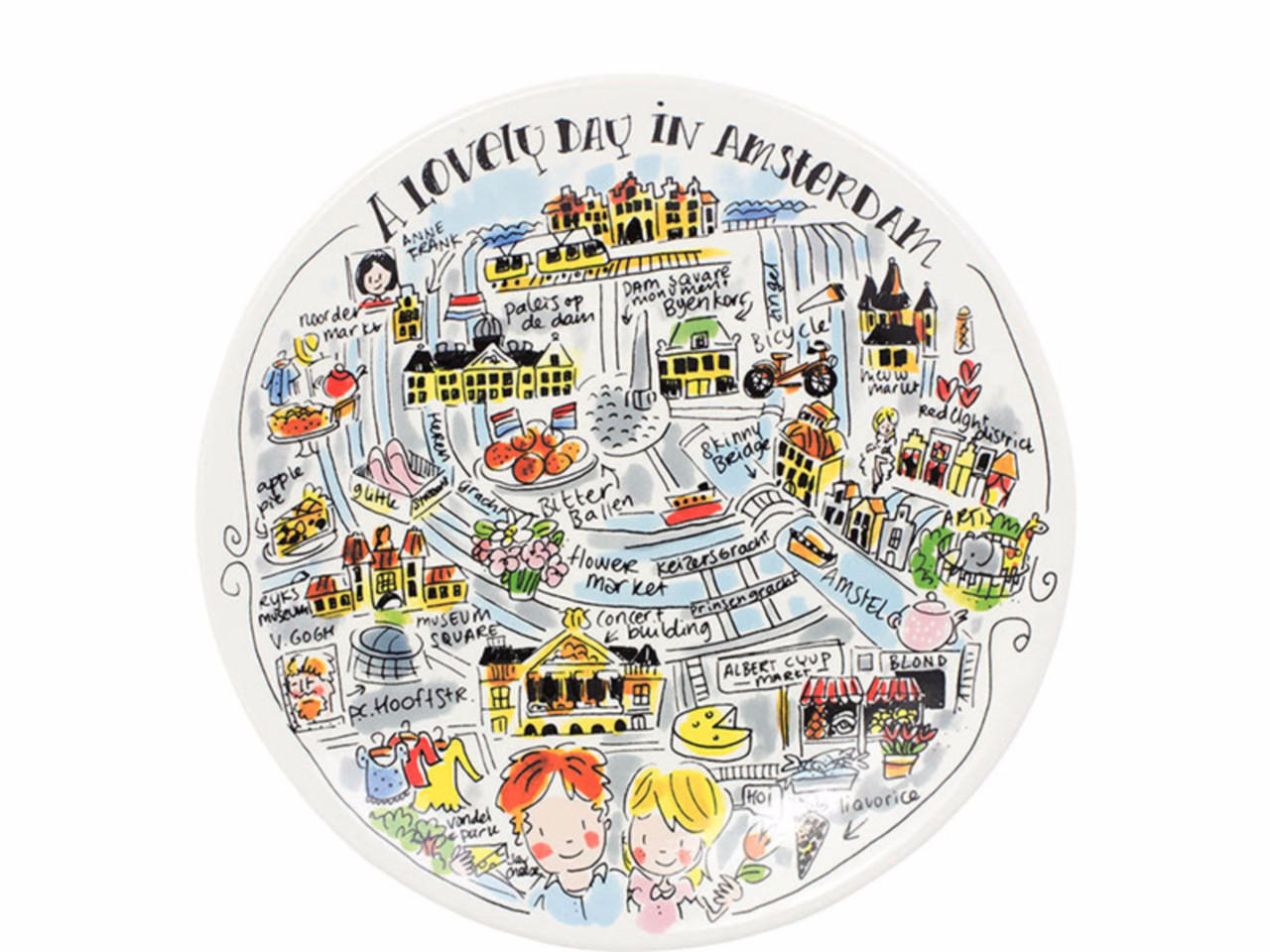 FRÜHSTÜCKSTELLER Amsterdam in Bunt - 22cm - Multicolor, Keramik (21.8/21.8/2.5cm) - Blond Amsterdam
