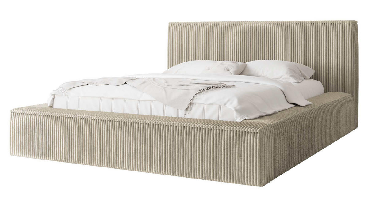 POLSTERBETT Glexi - Beige, Holz/Textil (140/200cm) - MIRJAN24