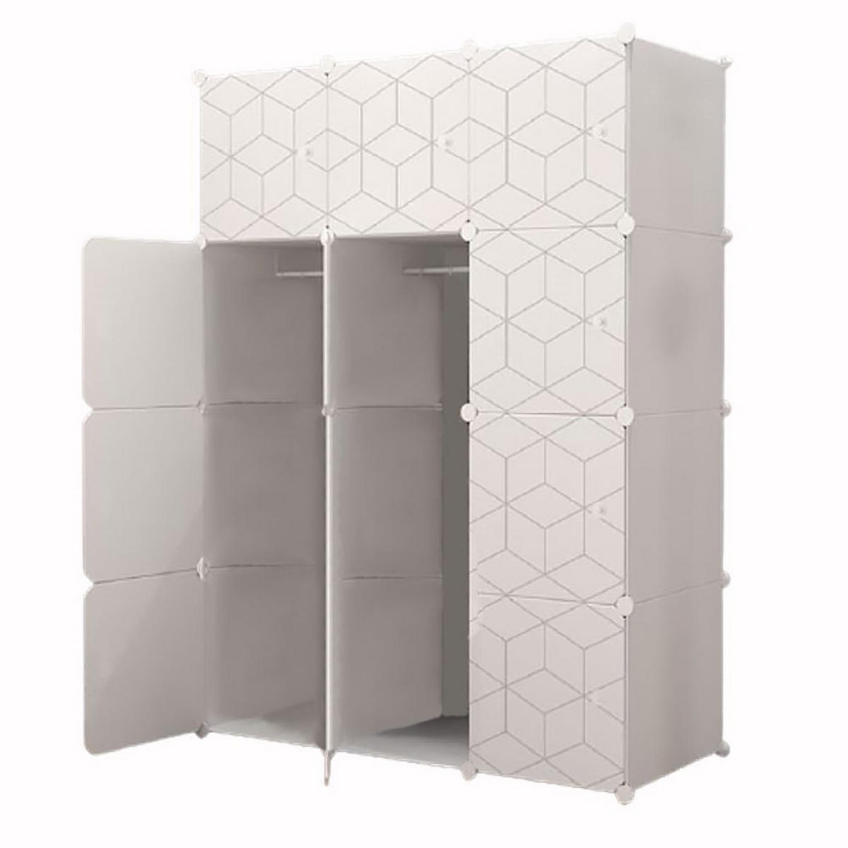 KLEIDERSCHRANK, weiß 110/147/47 cm - Weiß, Kunststoff (110/147/47cm) - Rexo