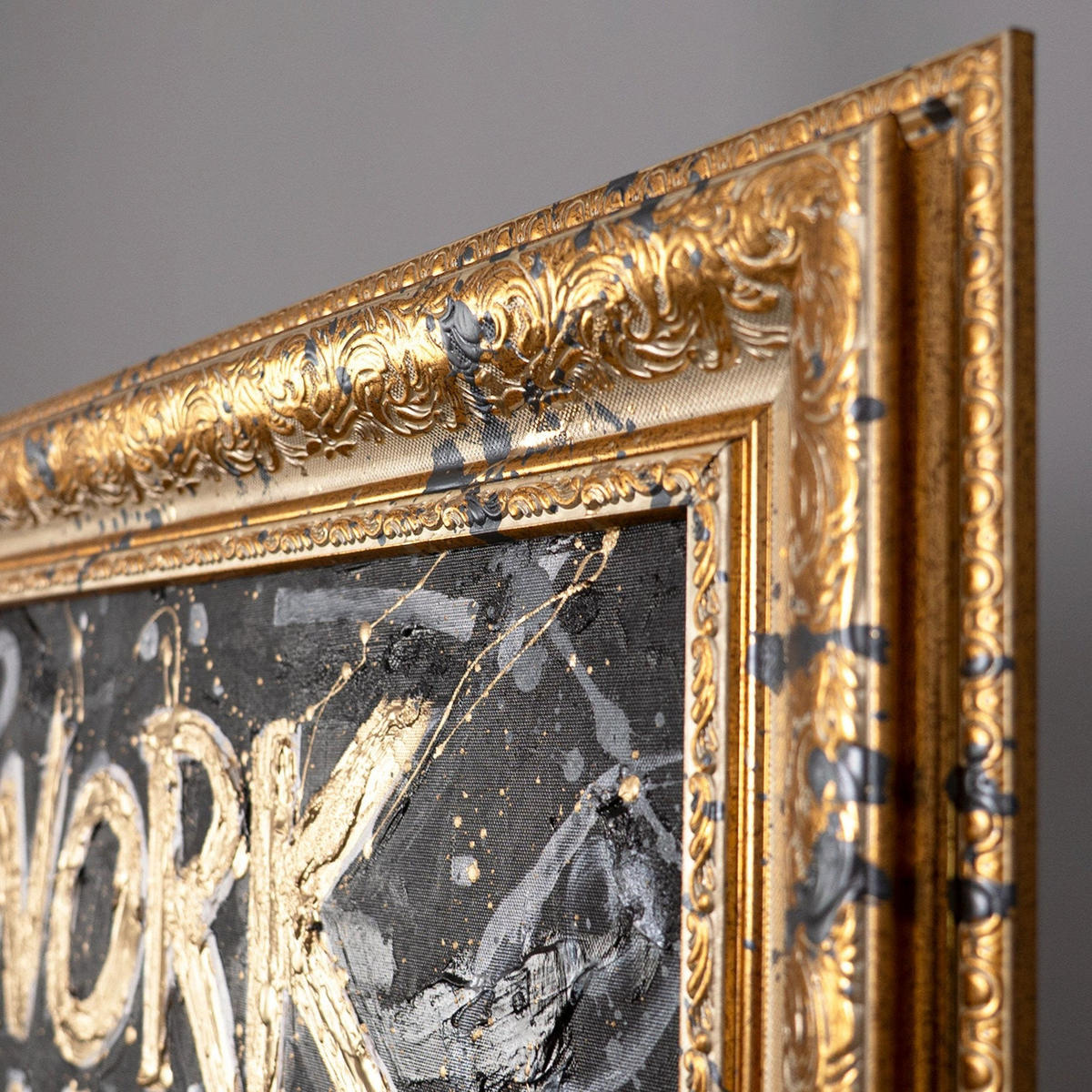 GEMÄLDE Kunst der Motivation Schattenfugenrahmen Gold 160x80 cm - Goldfarben, Holz (160/80cm) - YS-art gallery
