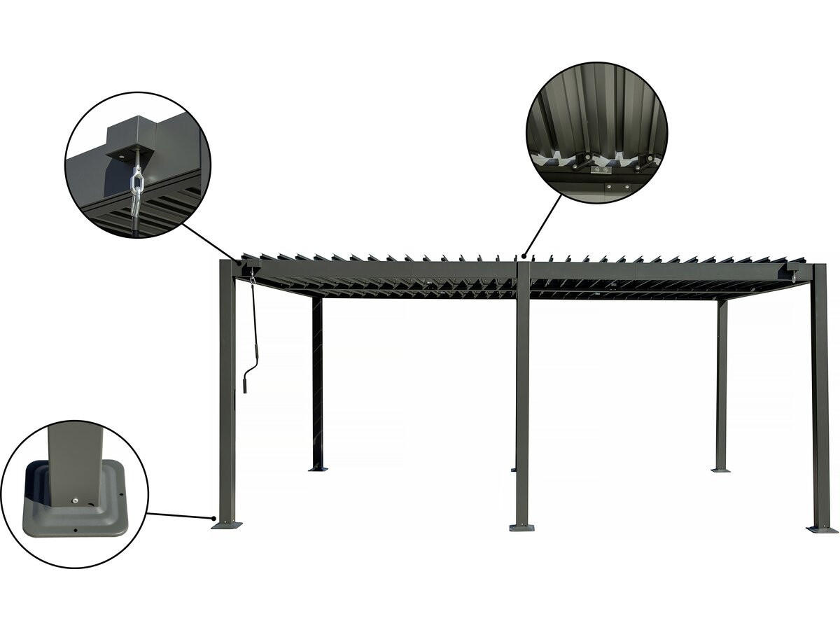 BIOKLIMATISCHE PERGOLA kensington Grau - Grau, Metall (298/220/498cm) - Habitat Garten