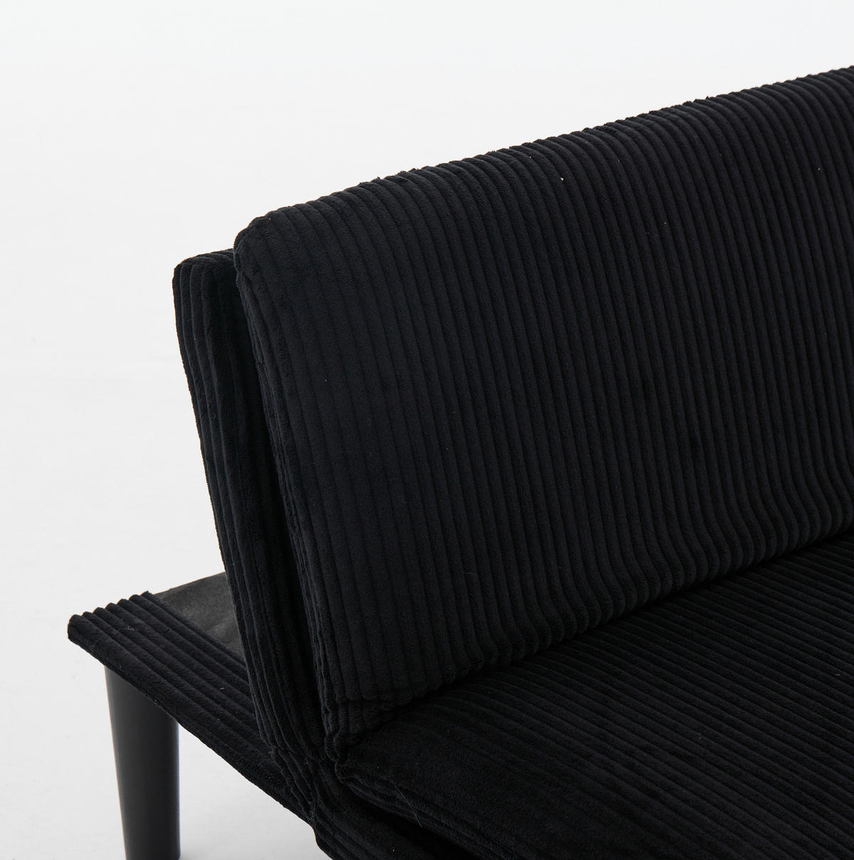 ROZKLÁDACÍ 2místná pohovka ze sametu 168x86x67 cm černá s polohovacím opěradlem a funkcí lůžka - černá, textil (84/67/167cm) - Modfu