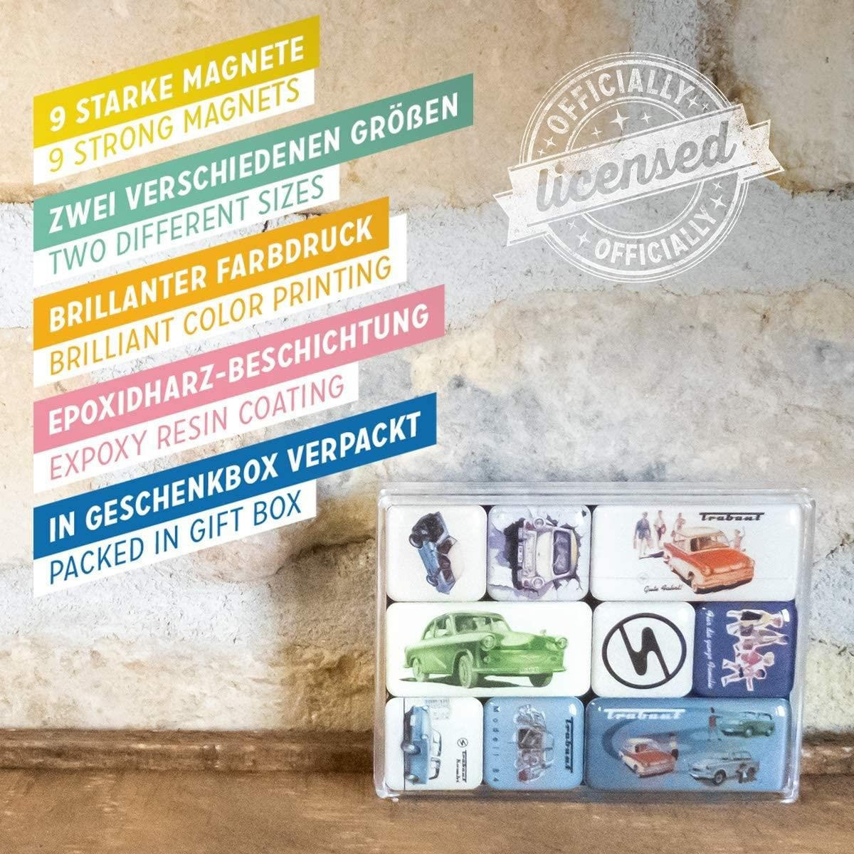 MAGNETSET 9-teilig Trabant - Multicolor, Metall (7/9/2cm) - Nostalgic-Art