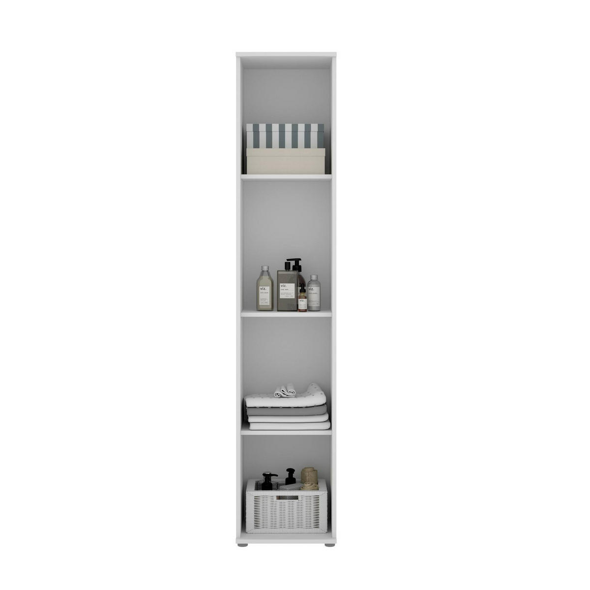 MEHRZWECKSCHRANK Holz-Effekt Weiß 35x39h190 - Weiß, Holzwerkstoff (39/190/35cm) - DMORA