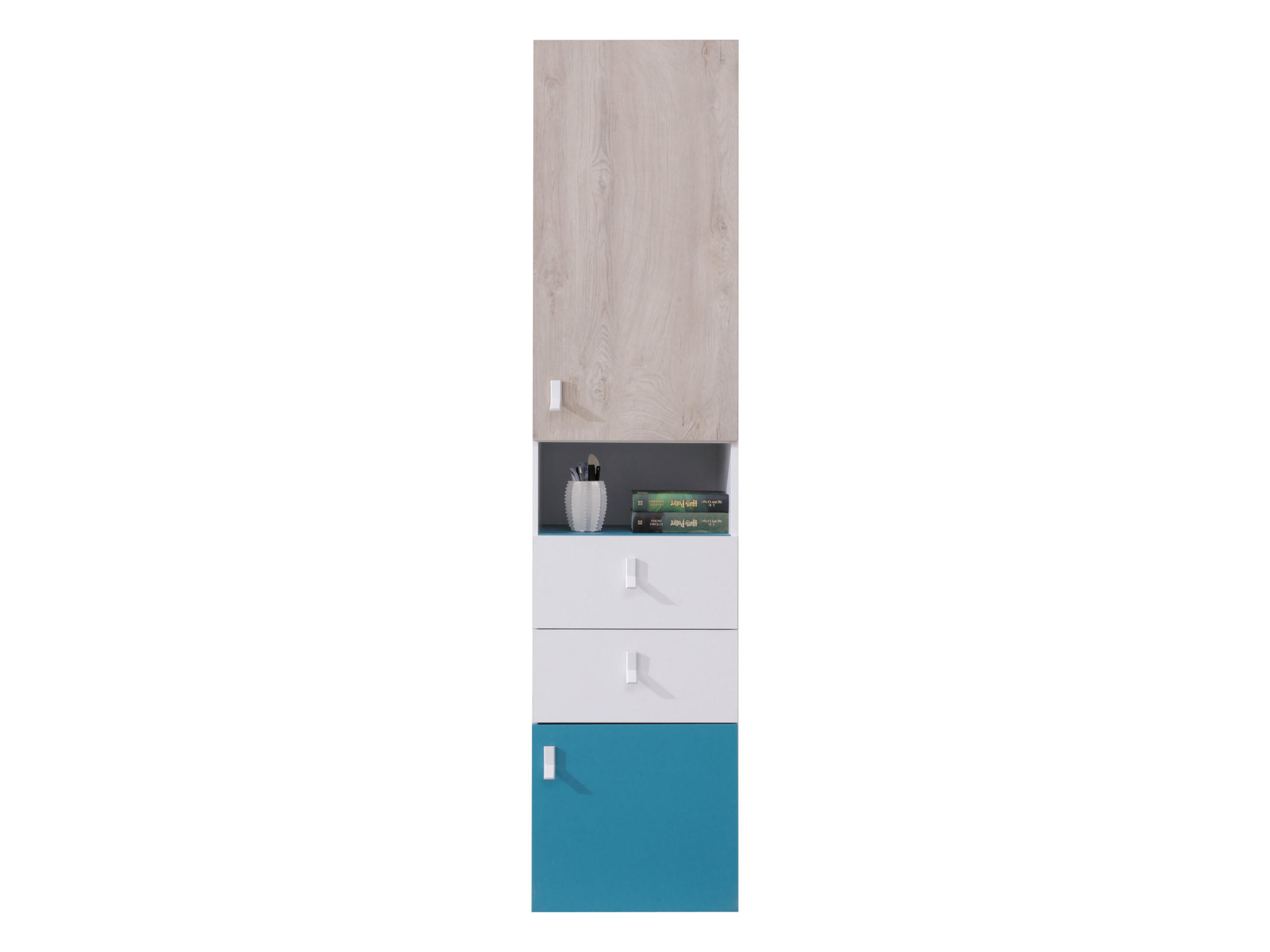 Mirjan24 Regal Eiche, Blau 45x190x40 cm