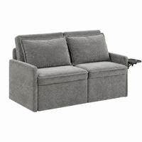 SOFA mit 5-fach verstellbarer Rückenlehne Chenille Grau - Grau, Holzwerkstoff (172.5/95/71cm) - Meubliv
