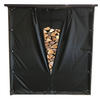 WETTERSCHUTZ Set für Kaminholzregal 185/185 cm Schwarz - Schwarz, Textil (185/185/1cm) - QUICK STAR