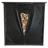 WETTERSCHUTZ Set für Kaminholzregal 185/185 cm Schwarz - Schwarz, Textil (185/185/1cm) - QUICK STAR