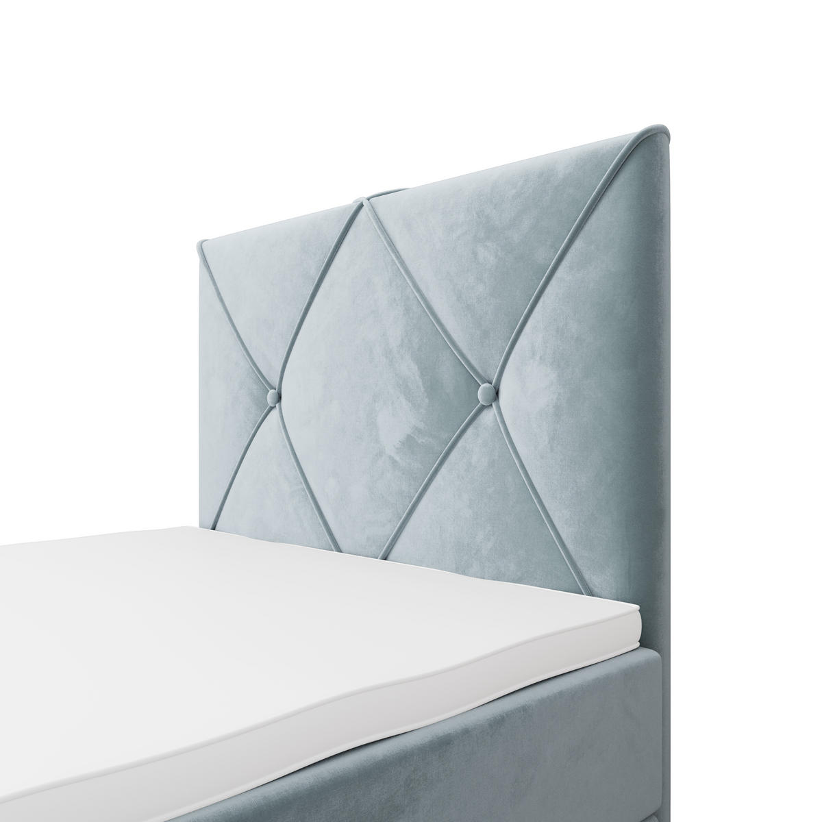 BOXBETT ALTEA 90x200 Monolith 72, mit Matratze H3, Bonell und Topper, Blau - Blau, Holz/Kunststoff (90/200cm) - Bedante