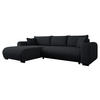 ECKSOFA Merkos Cord - Schwarz, Holz/Textil (285/188cm) - MIRJAN24