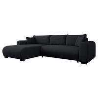 ECKSOFA Merkos Cord - Schwarz, Holz/Textil (285/188cm) - MIRJAN24