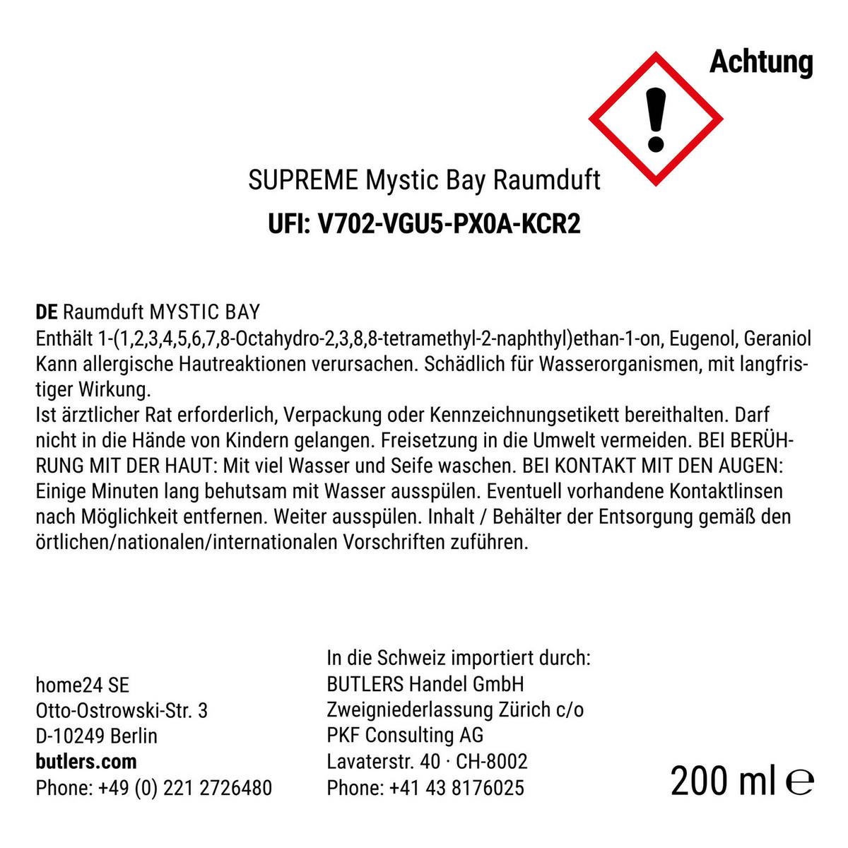 RAUMDUFT Supreme Mystic Bay - Dunkelgrau, Glas (7/11/7cm) - Butlers