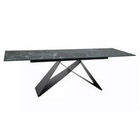 ESSTISCH Westin X / Schwarz Matt 160-240 / 90 / 77cm - Schwarz/Grün, Holz/Keramik (90/240/77cm) - Feldmann-Wohnen