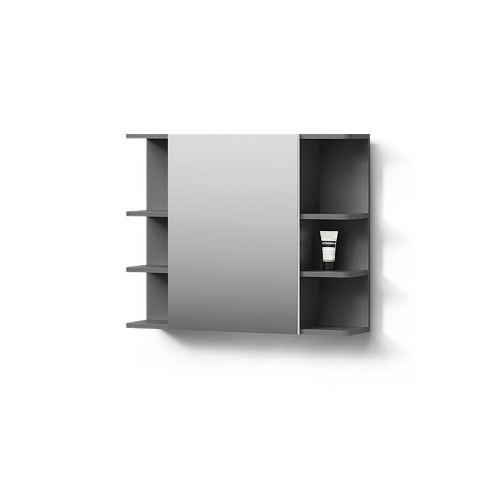 BADSPIEGELSCHRANK Fucino Anthrazit 79.6 x 64 cm - Anthrazit, Holzwerkstoff (79.6/64/21.2cm) - Livinity®