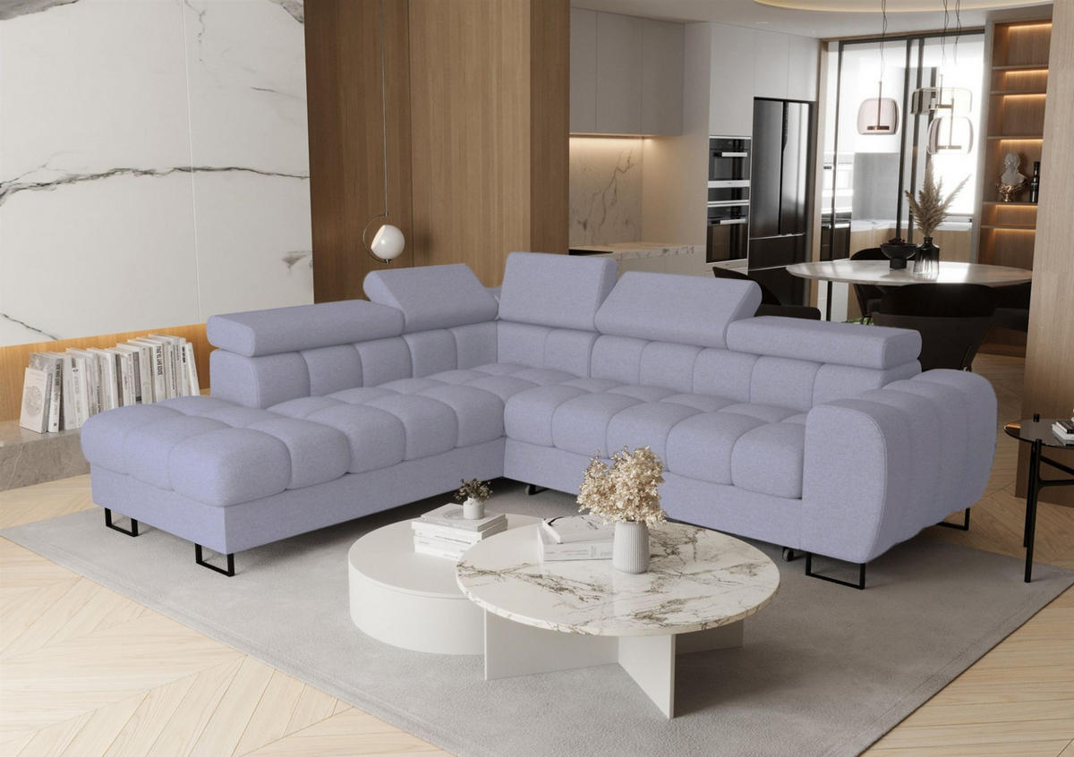 ECKSOFA Bastien Max Mit Schlaffunktion - Blau, Holzwerkstoff/Textil (225/260cm) - Fun Möbel