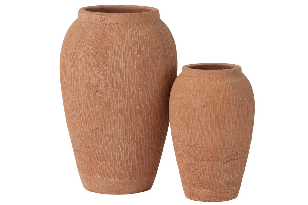 VASE KAI - Töpferei - Braun - L - 34,5 cm hoch - Braun, Keramik (34.5cm) - J-Line