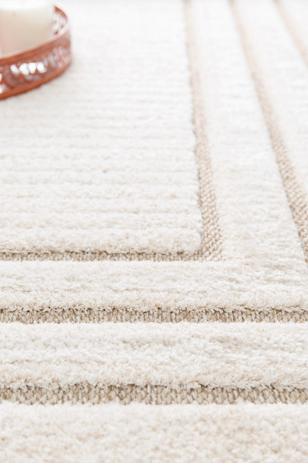 TEPPICH Design Relief-Effekt beige - Beige, Textil (160/230cm) - AFK Living