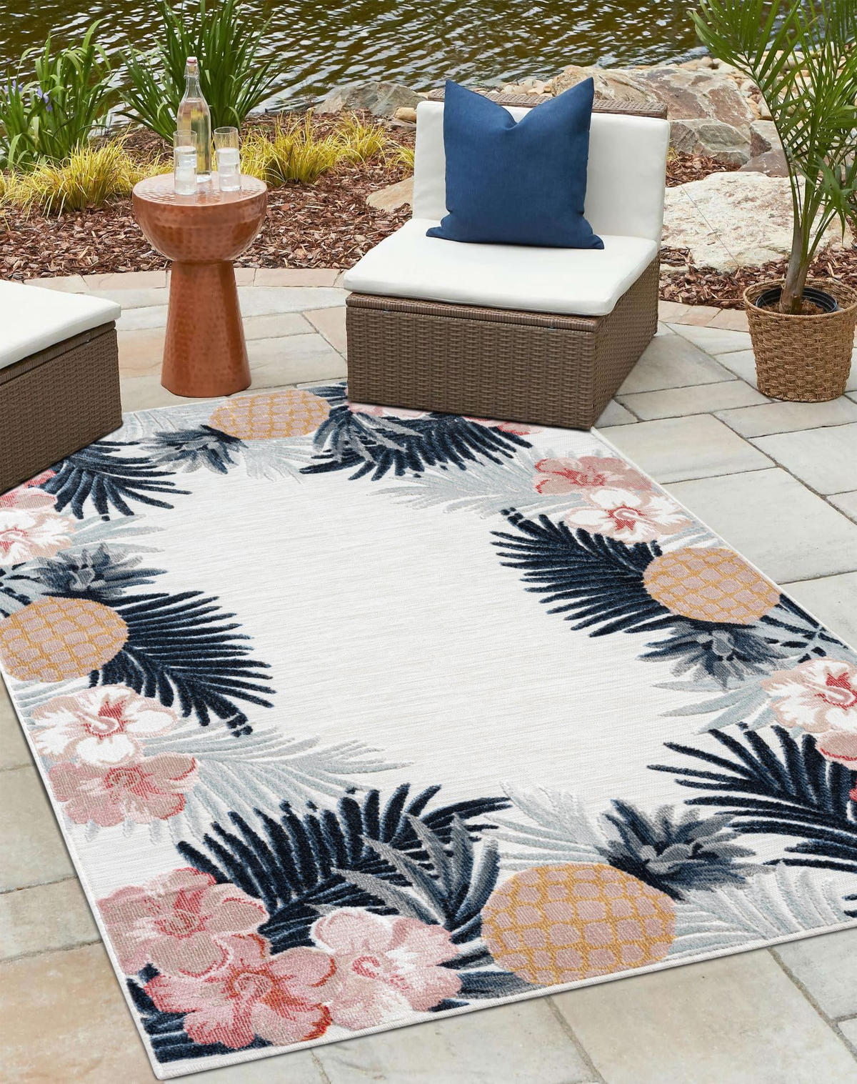 OUTDOORTEPPICH Heather Altrosa,Dunkelblau,Currygelb 80/150 cm - Altrosa, Textil (80/150cm) - My-Rug