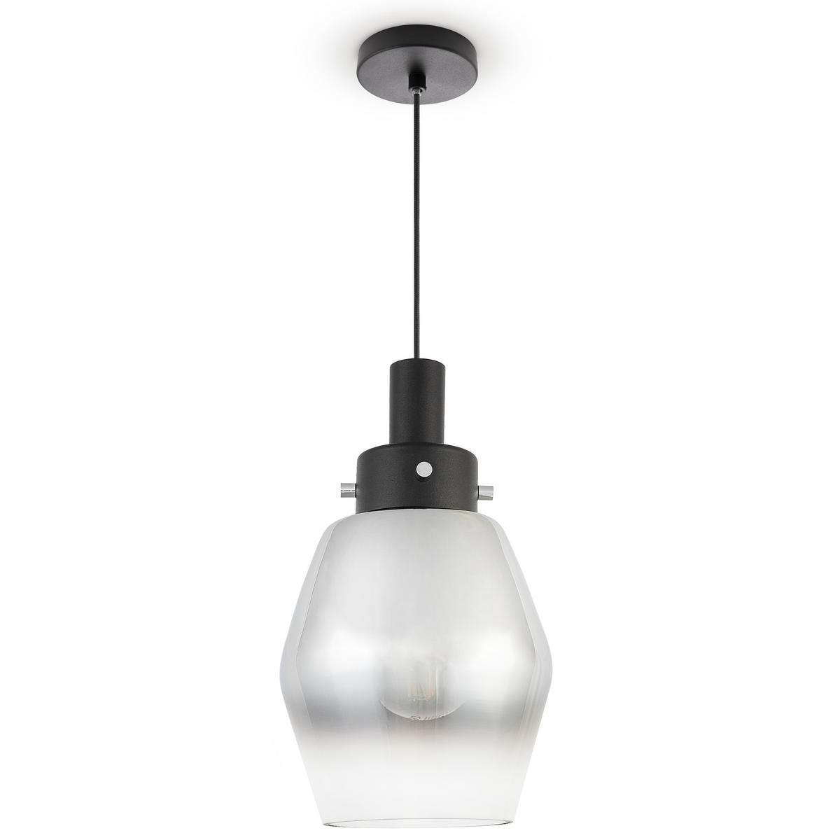 PENDELLEUCHTE Dora - Schwarz, Metall (14/14/25.4cm) - Paco Home