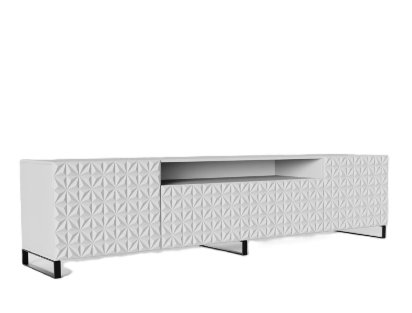 TV-SCHRANK Weiß ALI Mit Dekorativen Fronten 200 cm - Weiß, Holzwerkstoff (200/53/41cm) - Sepro Meble