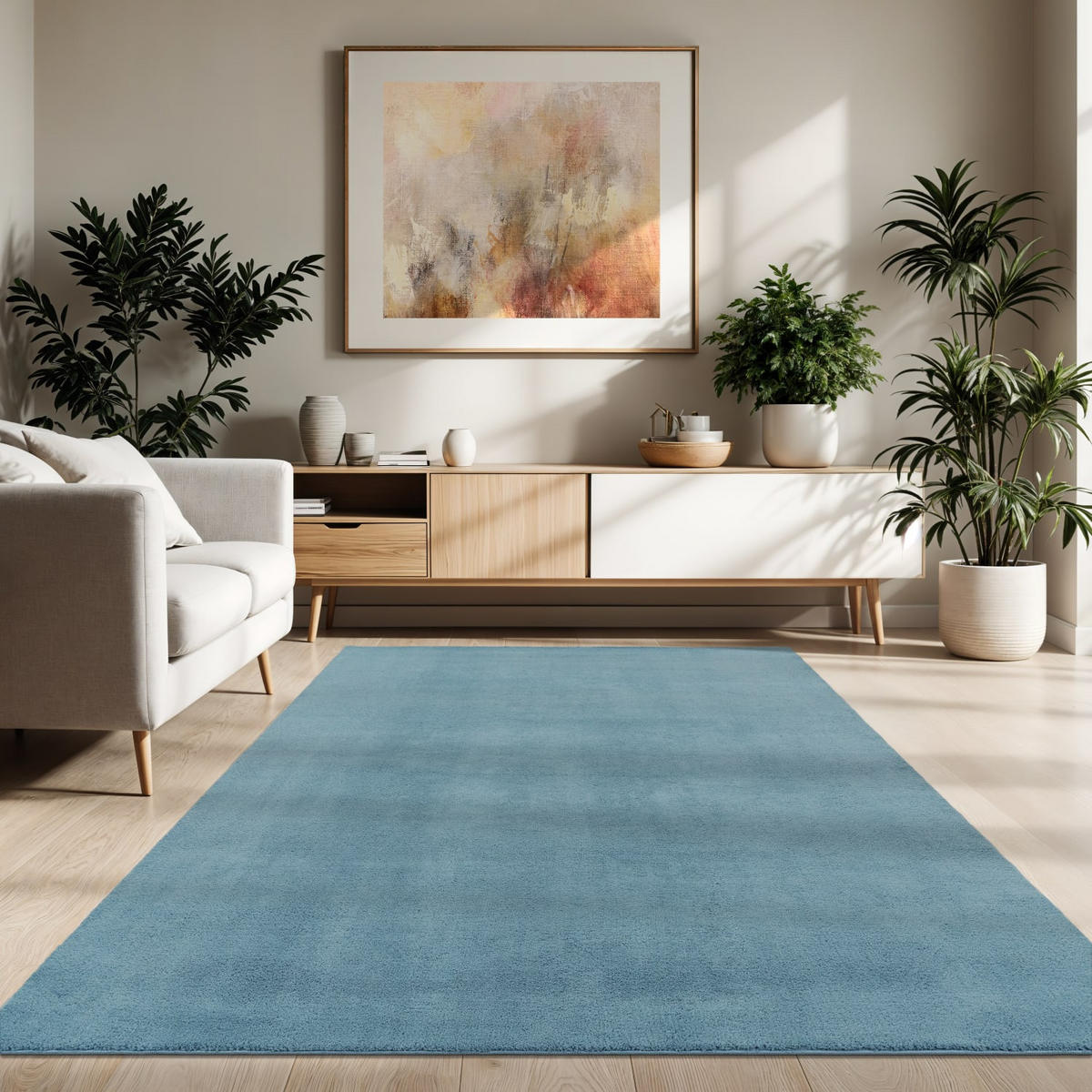 KURZFLORTEPPICH 100/200 cm Cadiz 630 - Türkis, Kunststoff (100/200cm) - Paco Home