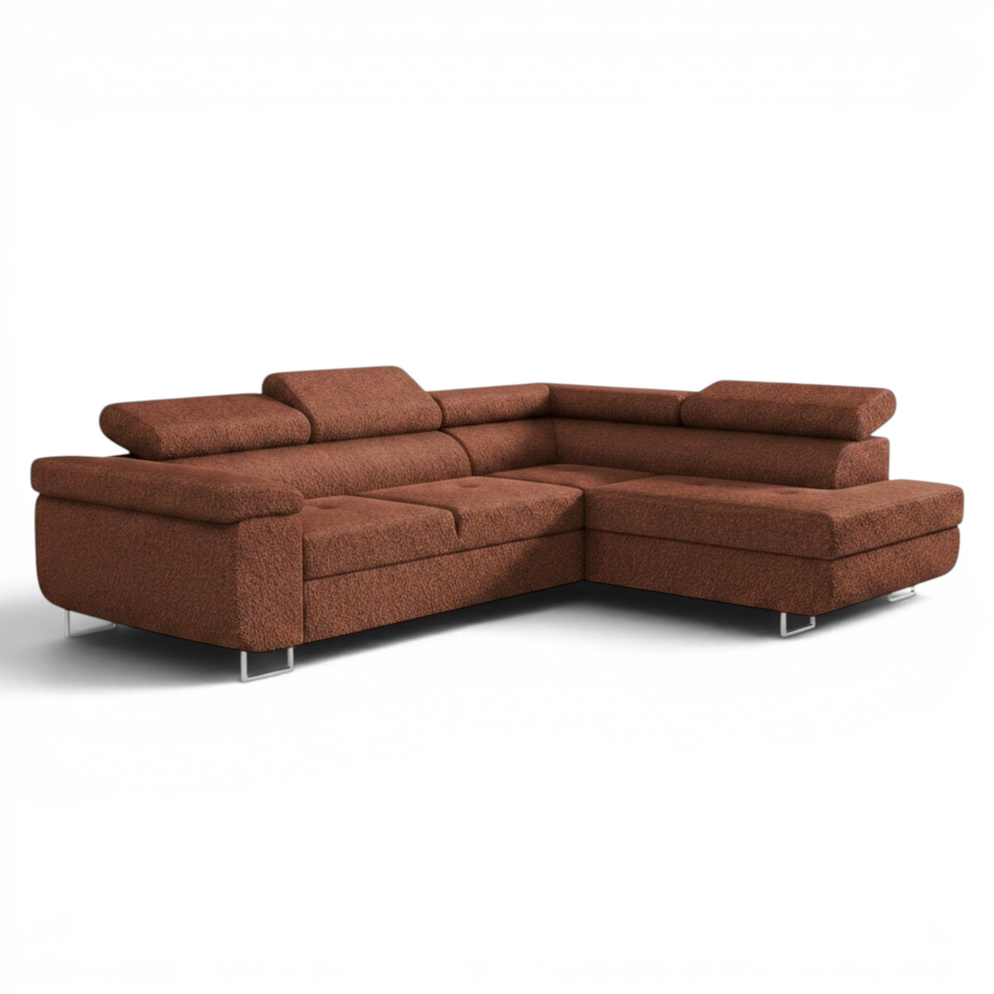 ECKSOFA Jade Mit Schlaffunktion - Braun, Holzwerkstoff/Textil (275/202cm) - Fun Möbel