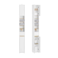 HOCHSCHRANK 20/180/20 cm 5 Fächer Türen Schublade Badezimmer - Weiß, Holz (20/180/20cm) - Coonoor