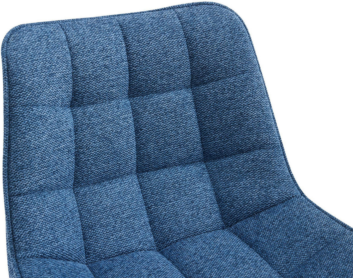 BARHOCKER 2er Set Stoff blau - Blau/Schwarz, Textil/Metall (47/106/52cm) - CLP