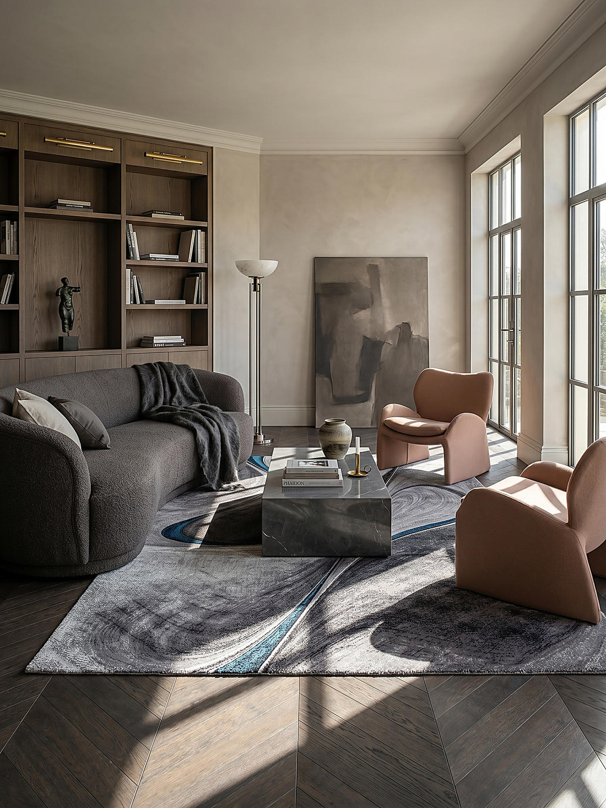 KURZFLORTEPPICH Abstrakt BIENO Polypropylen Grau 160 x 230 cm - Grau, Textil (160/230cm) - KADIMA DESIGN