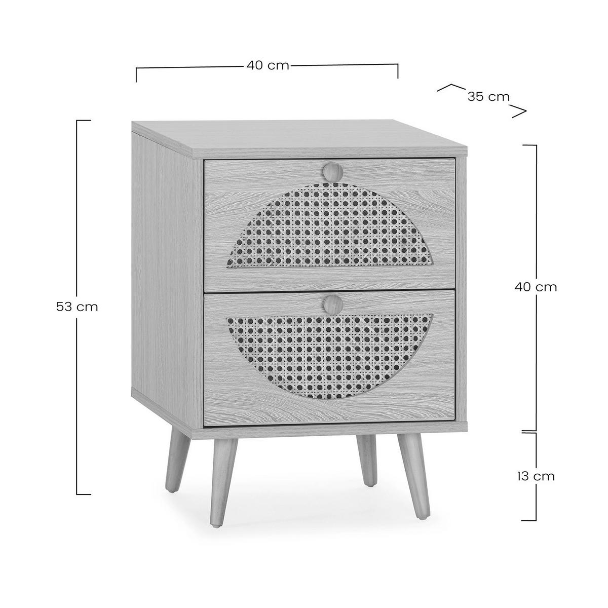 NACHTTISCH Luna 2 Schubladen, eichefarben - Honigeiche, Holz/Holzwerkstoff (40/53/35cm) - VS Venta-stock