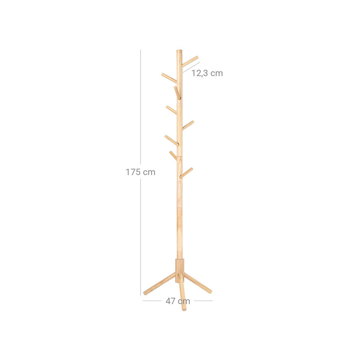 GARDEROBENSTÄNDER - Eukalyptusholzfarben, Holzwerkstoff (47/175/47cm) - Hansiro