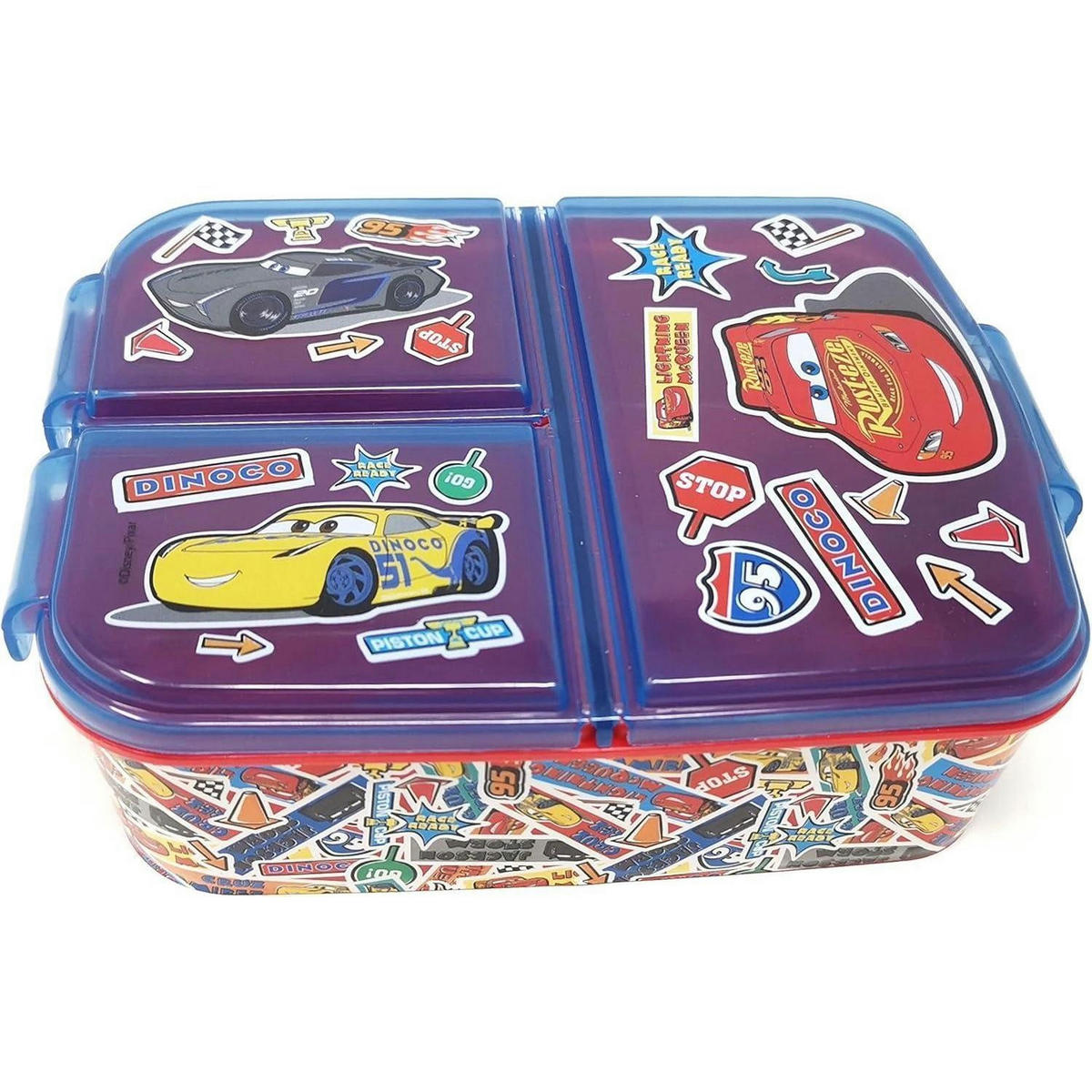 BROTDOSE Kinder mit Fächern Cars 18 cm - Multicolor, Kunststoff (14/6/18cm)