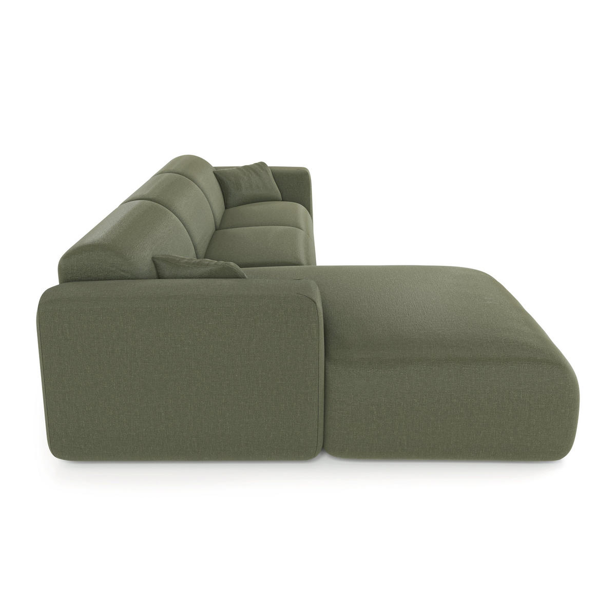 ECKSOFA LINKS SCHLAFSOFA Rastergewebe Olivgrün 280cm - Olivgrün/Grün, Textil (165/280cm) - Sia Home
