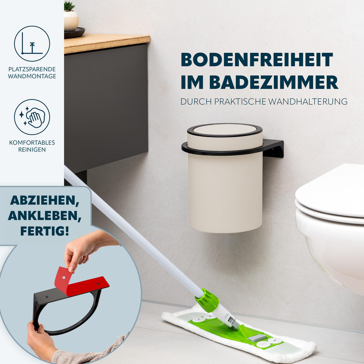 KOSMETIKEIMER SAVONA Softtouch, 5,5 Liter, beige - Beige, Kunststoff (22/24.5/22.5cm) - bremermann