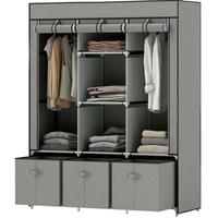 KLEIDERSCHRANK 125/162,5/43 cm Hellgrau aus Stahl mit Reißverschluss - Hellgrau, Metall (43/162.5/125cm) - OKMYHOME