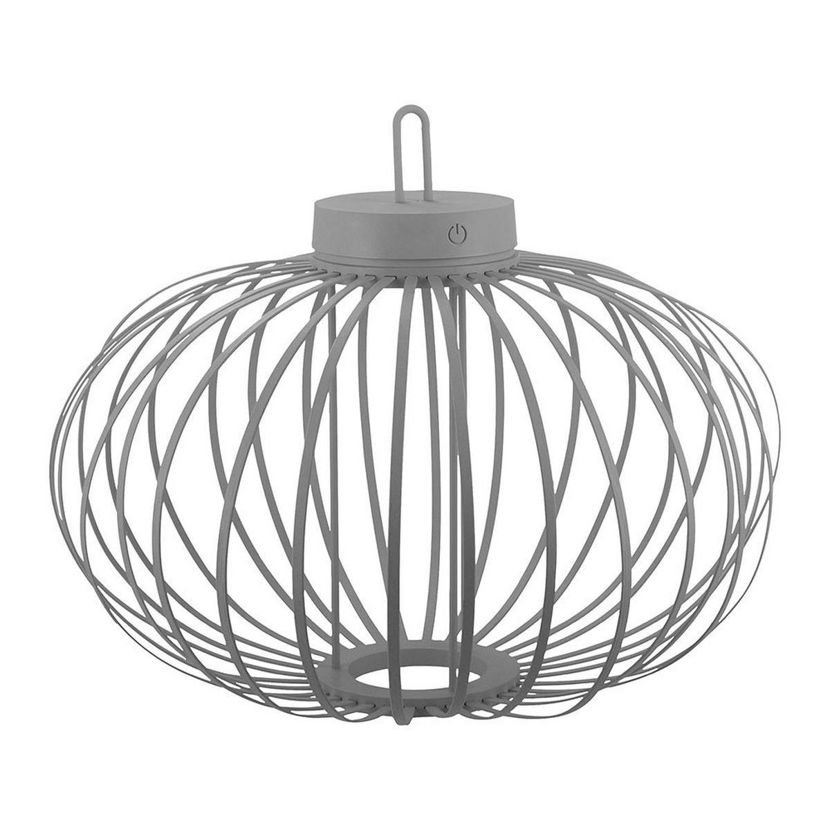PENDEL-/TISCHLEUCHTE GABBIA LED Akku, greige, Touchdimmer - Beige, Holz (46/46/37.5cm)
