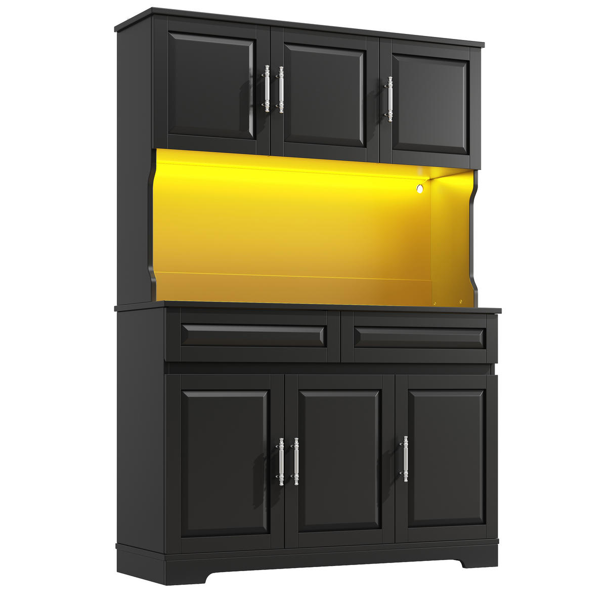 BUFFETSCHRANK App-Steuerung Schwarz 108/40/180 cm - Schwarz, Holz (108/180/40cm) - PANGIVO