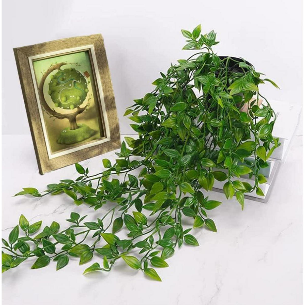 KUNSTPFLANZE Hängend 2-teiliges Set 80 cm - Grün, Kunststoff (85cm)
