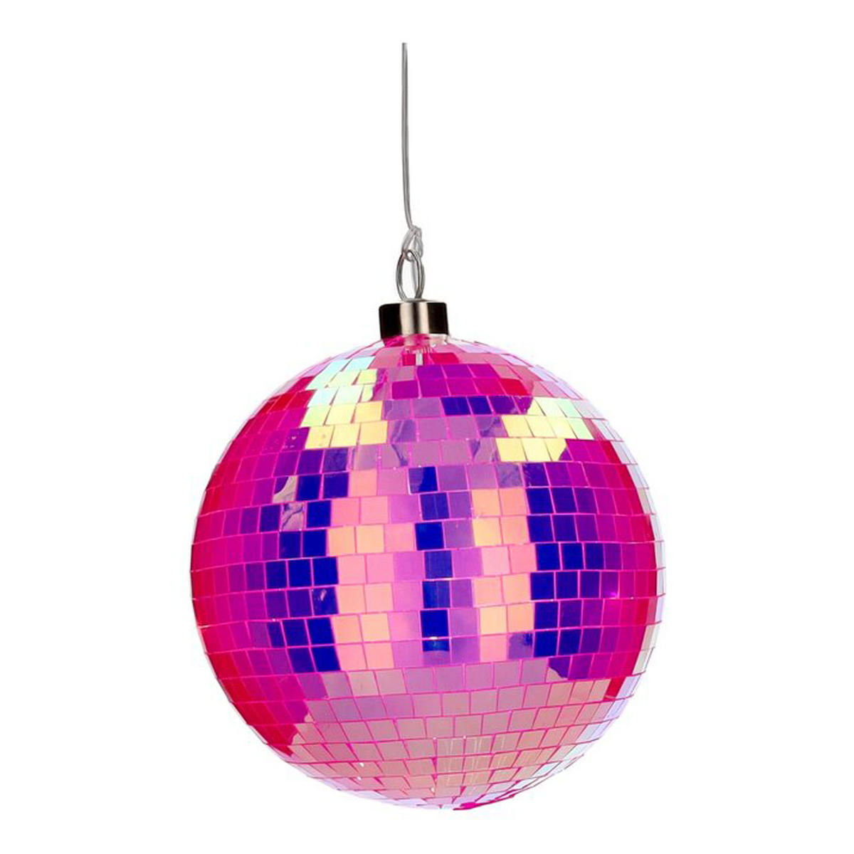 WEIHNACHTSKUGEL LED Disco, Glas / Polyester, Neon Pink, Ø 15 cm - Pink, Glas (15/15/15cm) - Gift Company