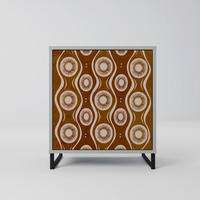 SIDEBOARD BROWN EYES, Grau, 57,5x42x67,5 cm, Schwarze Metall-Rahmenfüße - Multicolor/Schwarz, Holzwerkstoff/Metall (57.5/67.5/42cm) - SpaceRebels